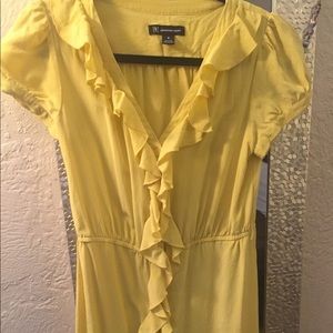 100% silk canary yellow work /play top